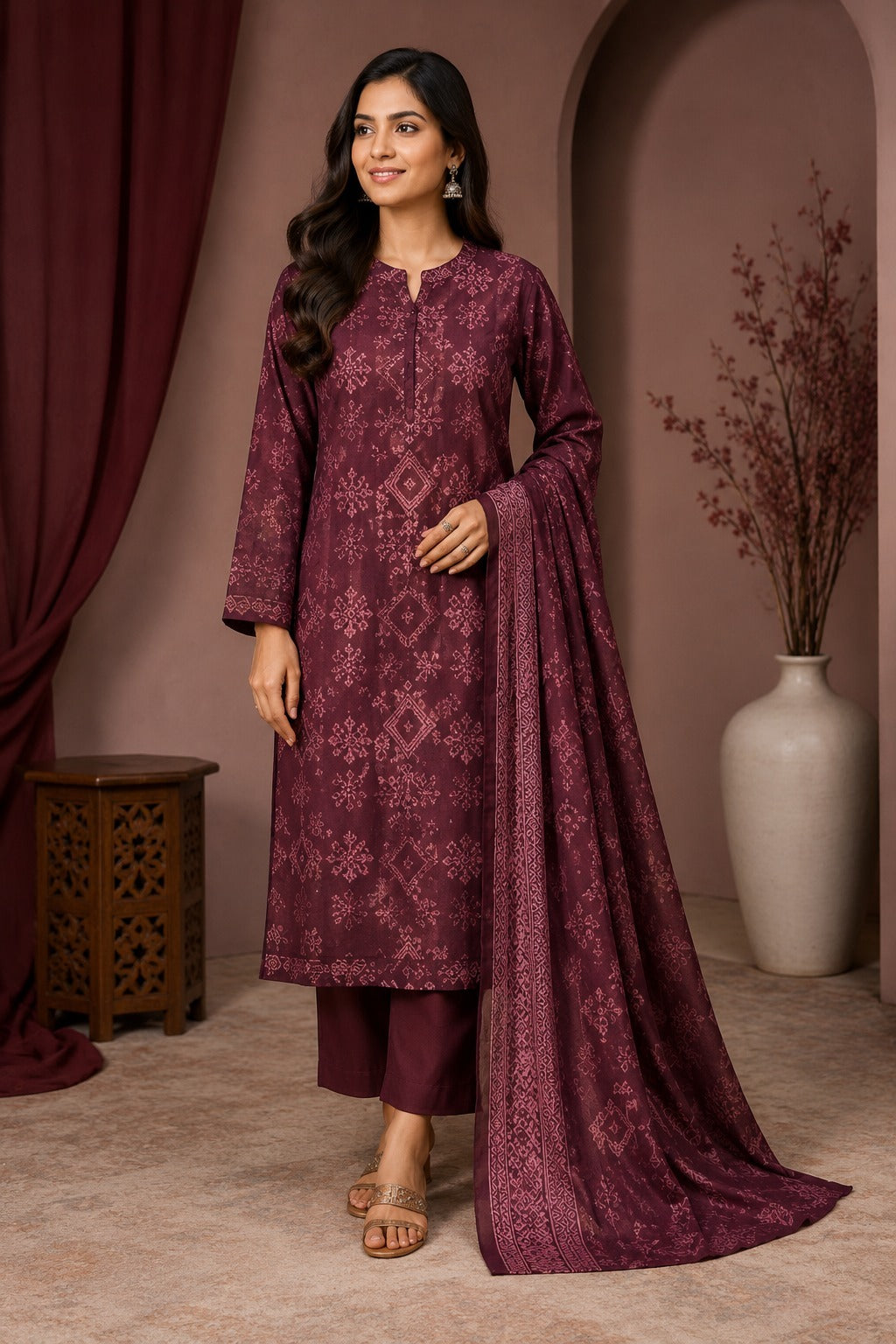 MTJ Unstitched Printed Lawn 3 Piece