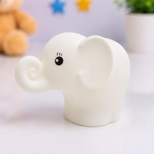 White Elephant Night Light | Soft Glowing LED Lamp for Kids Room