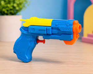 Kids Water Gun Toy | Blue & Yellow Plastic Squirt Pistol for Outdoor Play