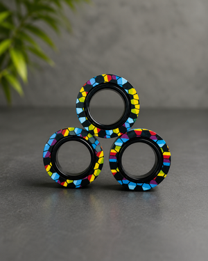 Colorful Magnetic Fidget Spinner Ring Toy | Stress Relief Sensory Spinner for Kids & Adults