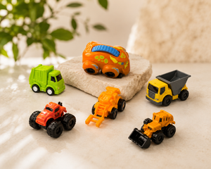 6-Piece Mini Construction & Racing Cars Toy Set for Kids