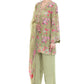 Green Embroidered Floral Short Kurta Set