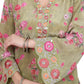 Green Embroidered Floral Short Kurta Set