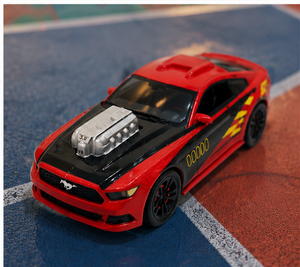Red Sports Car Toy Model | Mustang Style Racing Car Die-Cast Toy for Kids
