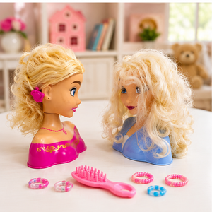 Princess Styling Head Doll Toy with Hair Brush & Accessories | Kids Makeup & Hair Play Set