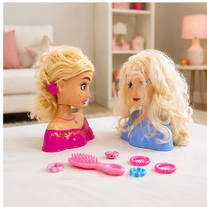 Princess Styling Head Doll Toy with Hair Brush & Accessories | Kids Makeup & Hair Play Set