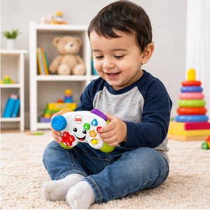 Fisher-Price Baby & Toddler Toy Laugh & Learn Game Controller, Green, Musical Learning Activity for Pretend Play Infants Ages 6+ Months