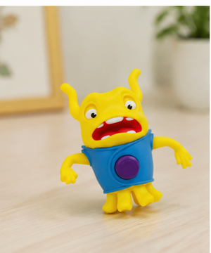 Funny Yellow Monster Action Figure Toy | Cute Cartoon Character Toy for Kids