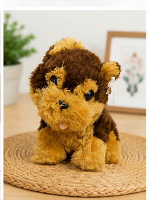 Cute Brown Plush Puppy Toy | Soft Stuffed Dog Doll for Kids & Baby Gift