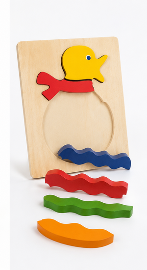 Wooden Duck Shape Puzzle Toy | Montessori Wooden Learning Puzzle for Toddlers